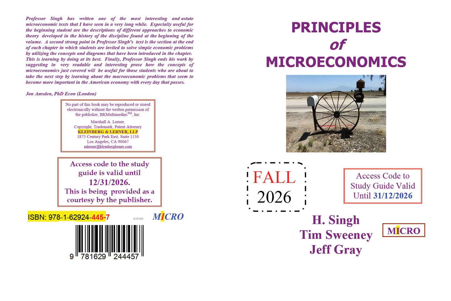 Text Book Microeconomics Fall 2026